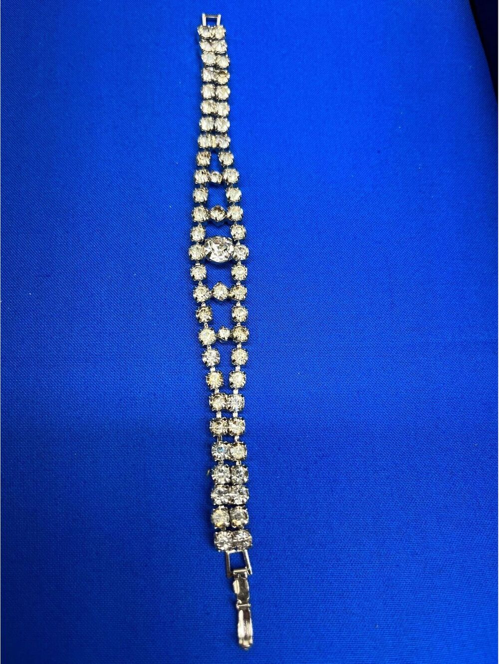 #50 Vintage Double Strand Tennis Style Bracelet Paste Glass